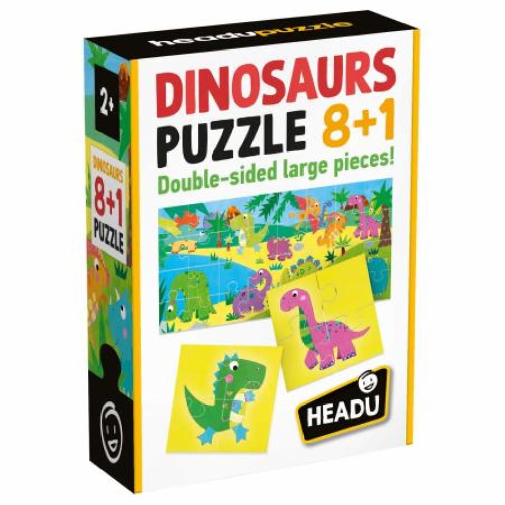 Headu Puzzle 8+1 Dinosaurs âge 2 à 4 ans