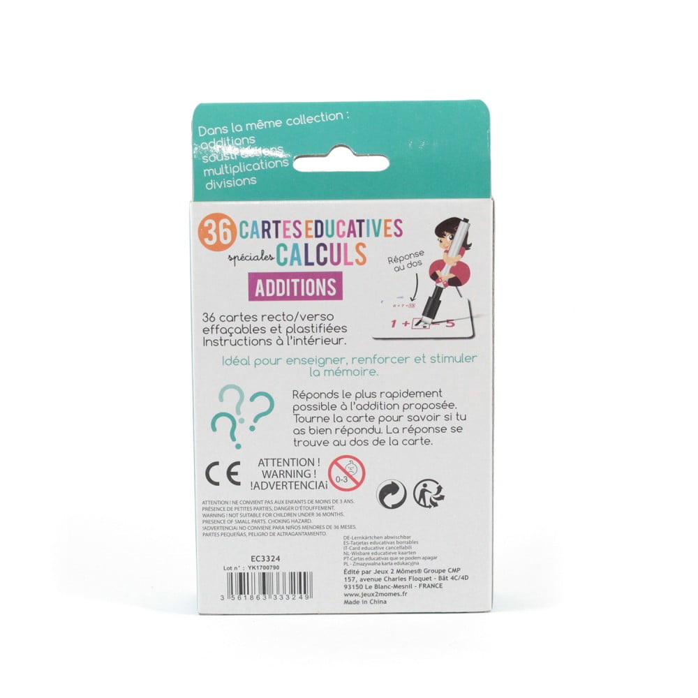 36 cartes éducatives calcul additions