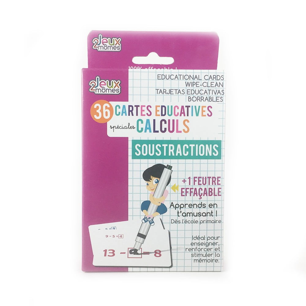 36 cartes éducatives soustractions