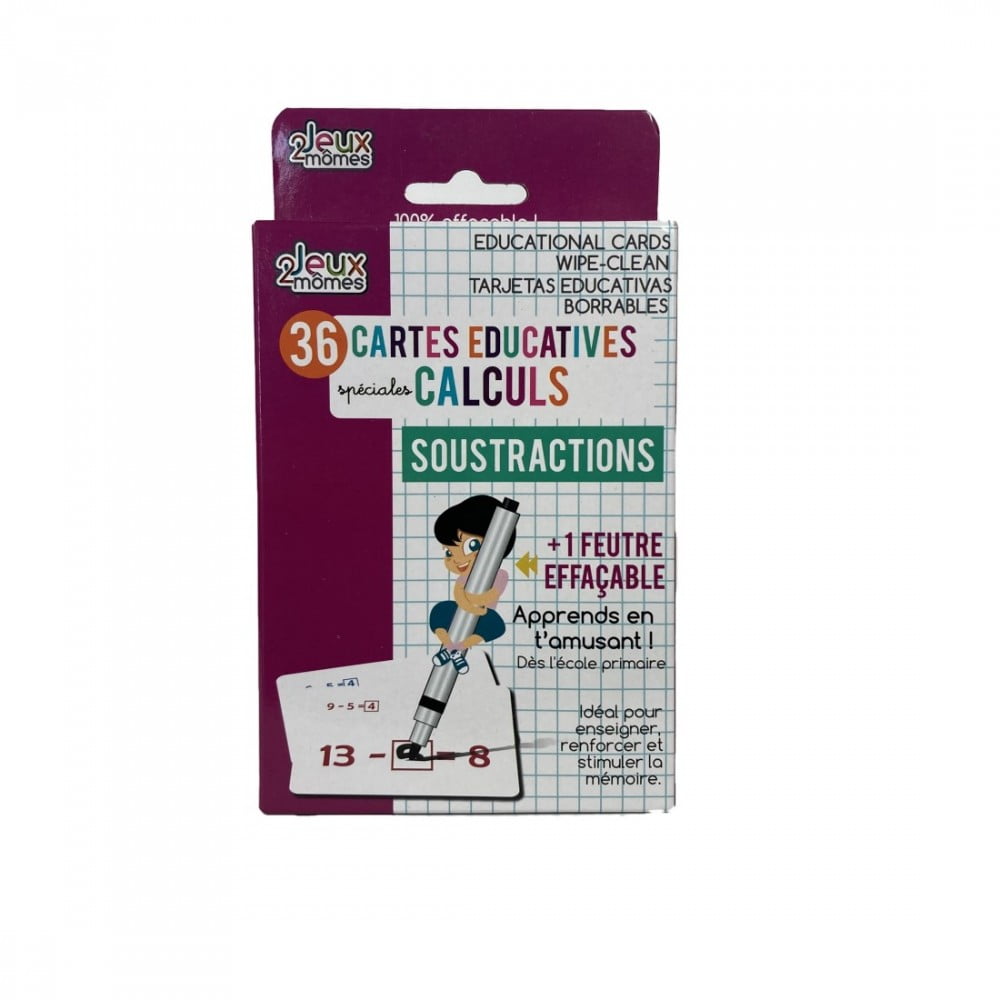 36 cartes éducatives soustractions