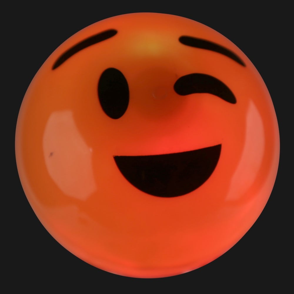 balle lumineuse rebondissante emoji rouge clin d'oeil