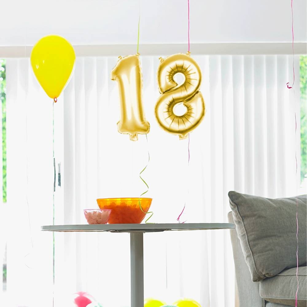 Ballon métallique doré chiffre 1
