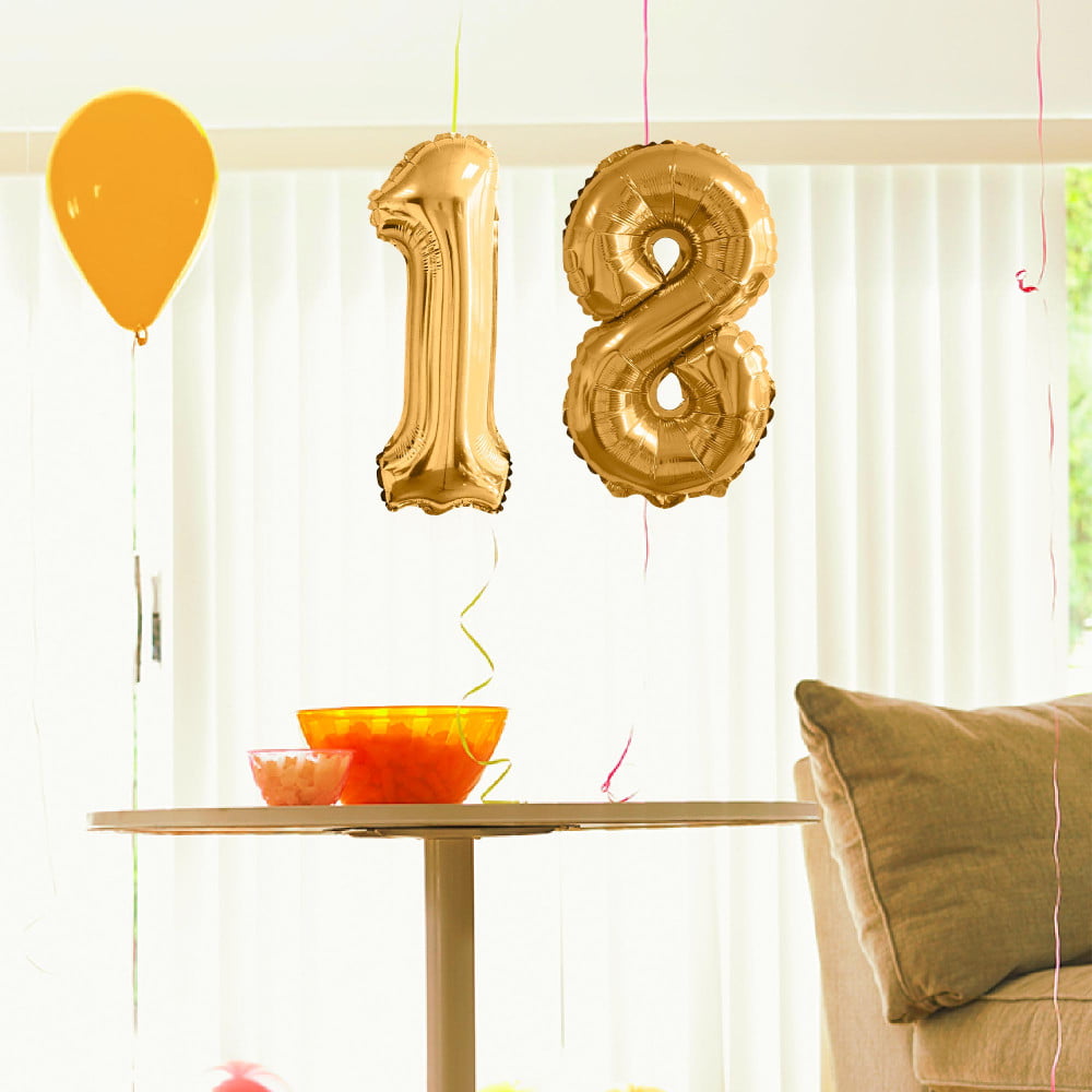 Ballon métallique doré chiffre 1