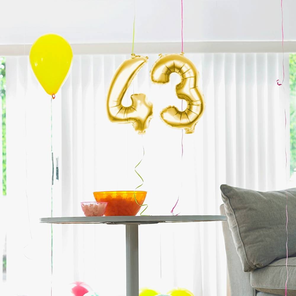 Ballon métallique doré chiffre 3