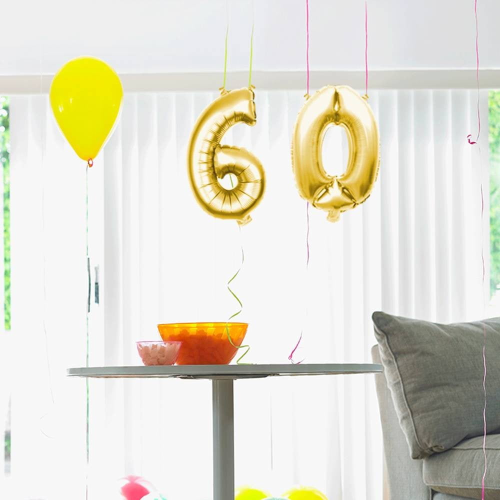 Ballon métallique doré chiffre 6