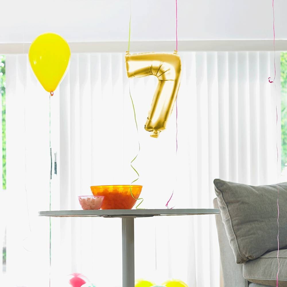 Ballon métallique doré chiffre 7