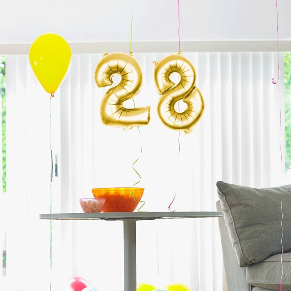 Ballon métallique doré chiffre 8