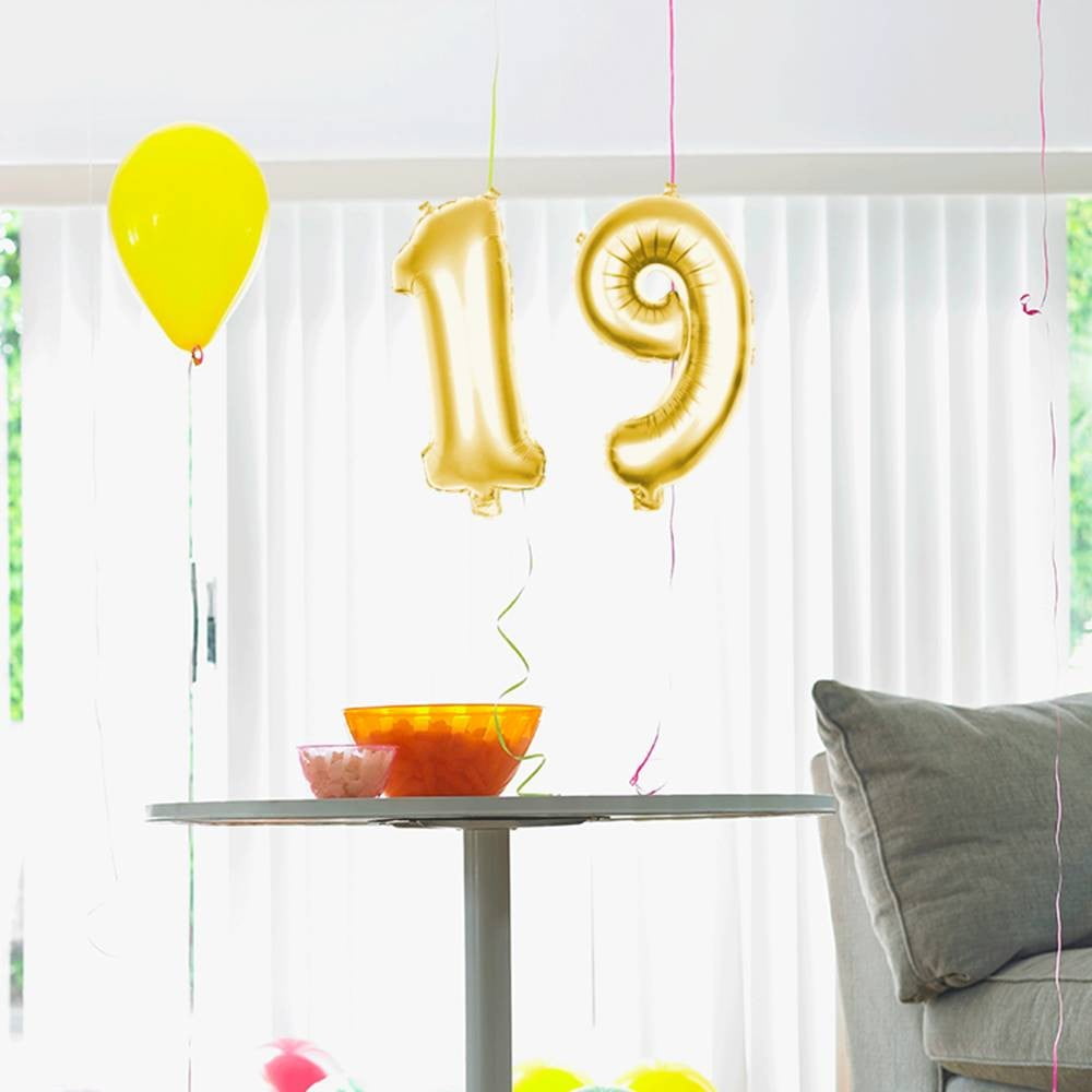 Ballon métallique doré chiffre 9