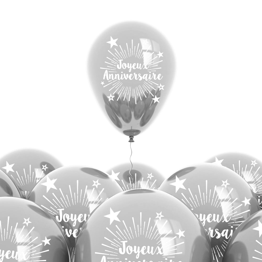 Ballons anniversaire argent