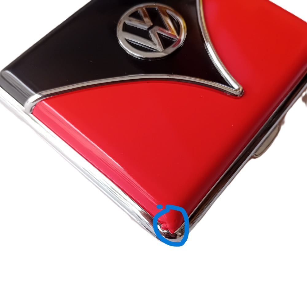 Boîte à cigarettes Volkswagen rouge et noire