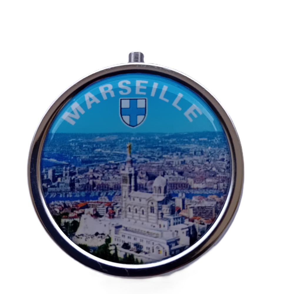 Boite  à pilules métallique Marseille photo Basilique Notre Dame