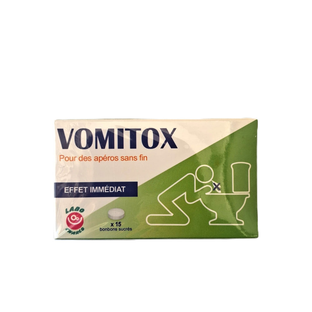 Boîte de bonbons miracles « VOMITOX »