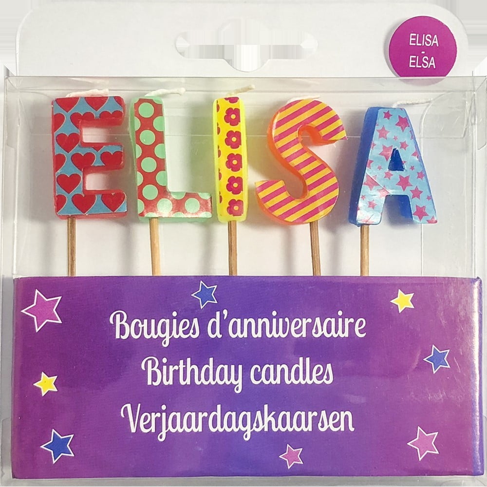 Bougie Prénom Elisa ou Elsa