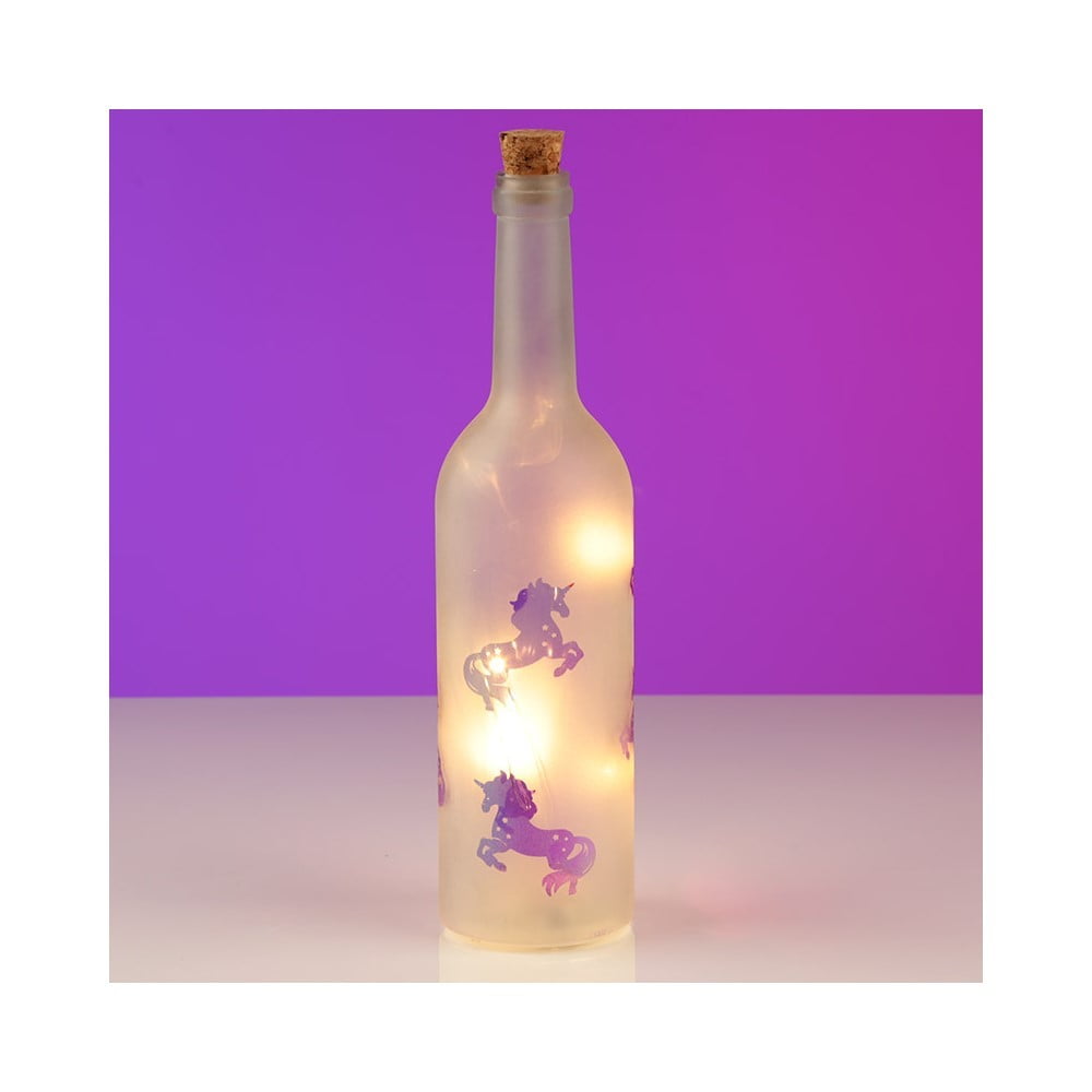 Bouteille déco lumineuse licorne