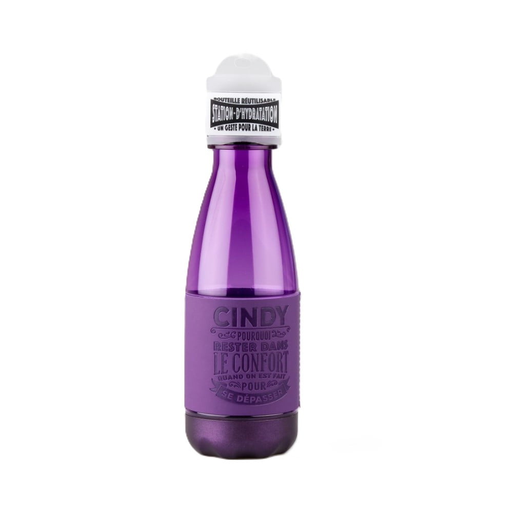 Bouteille réutilisable prénom Cindy en PETG sans BPA