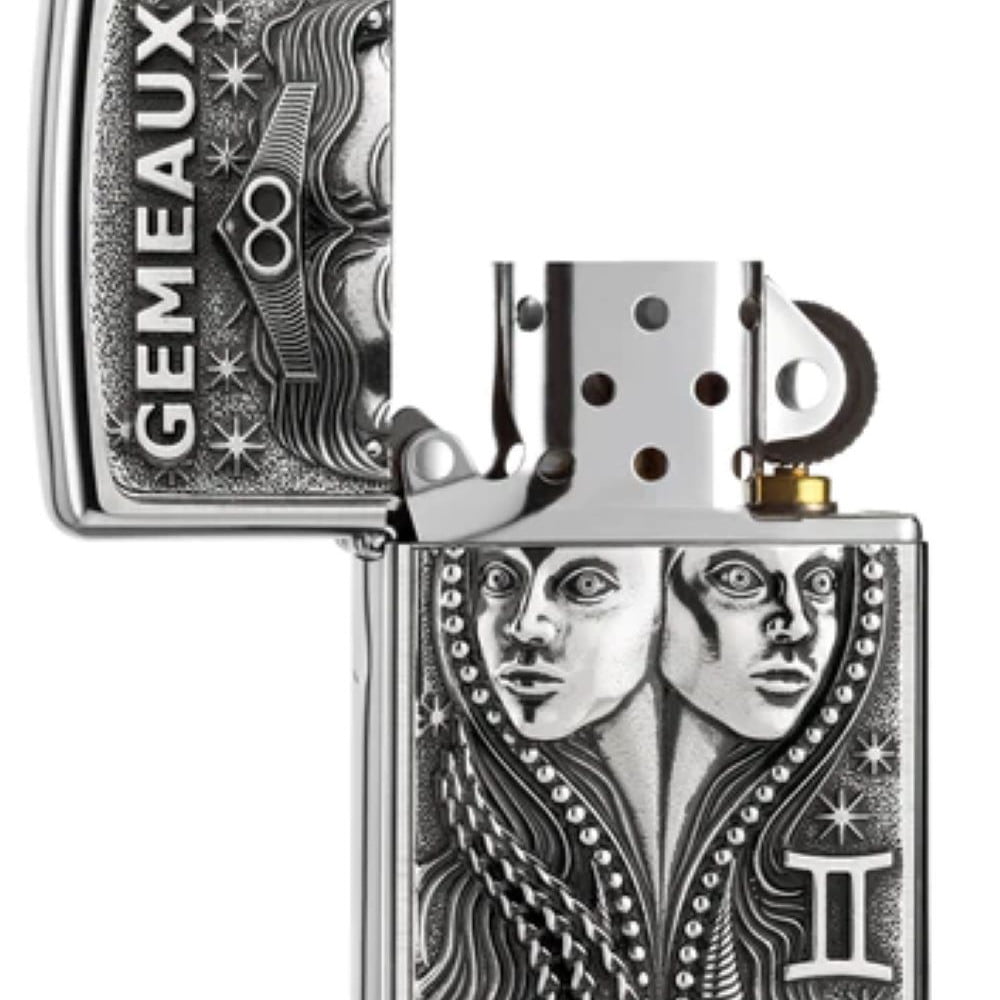 Briquet Zippo signe astro Gémeaux