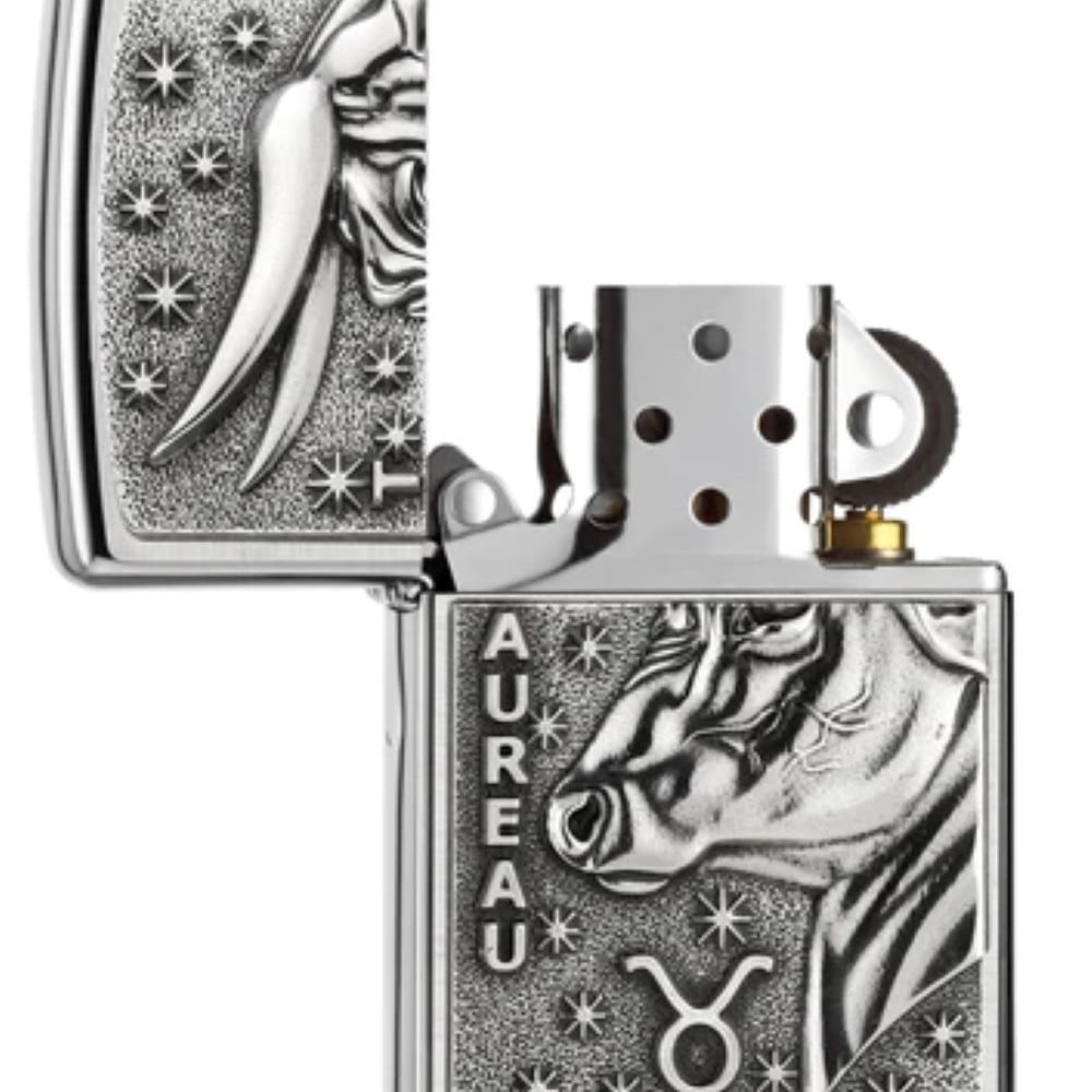 Briquet Zippo signe astro Taureaux