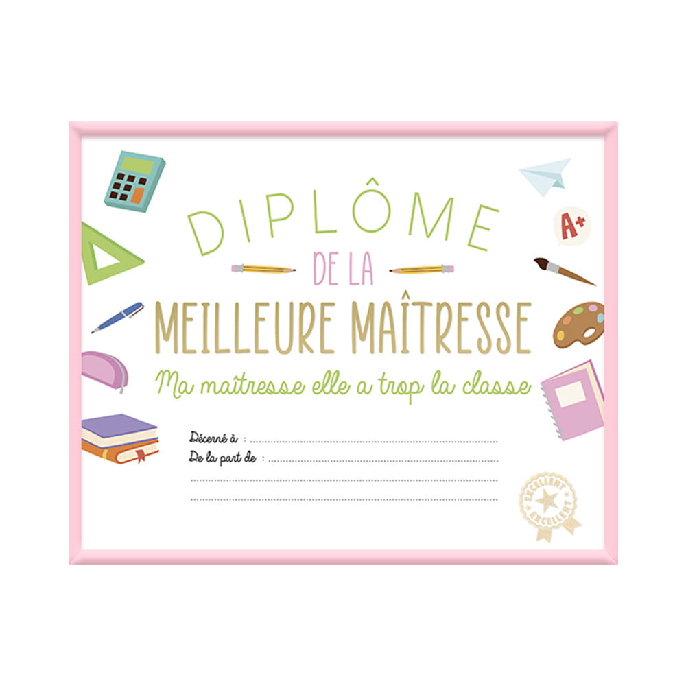 Cadre diplôme de la meilleure Maîtresse