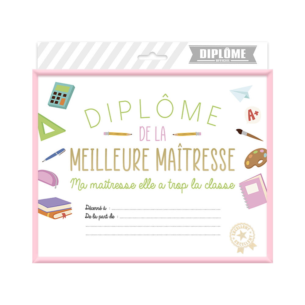 Cadre diplôme de la meilleure Maîtresse