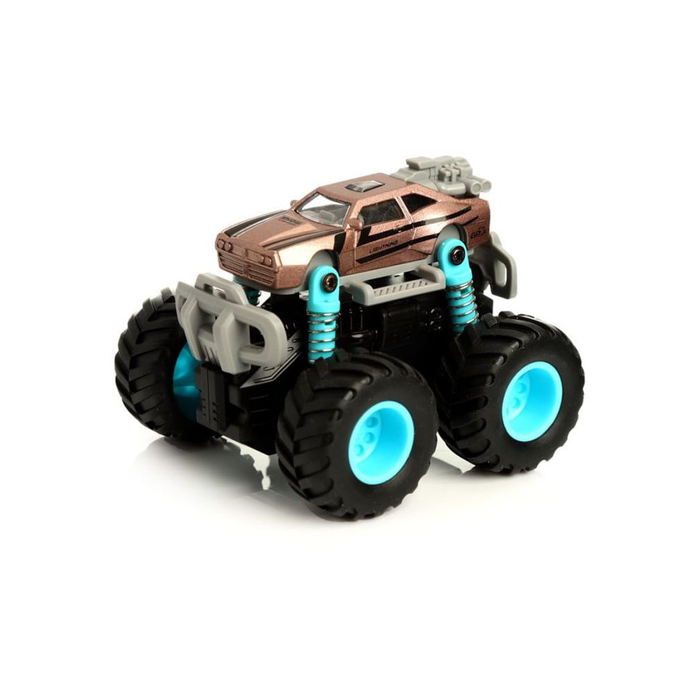 Camion Monster Truck marron clair et turquoise