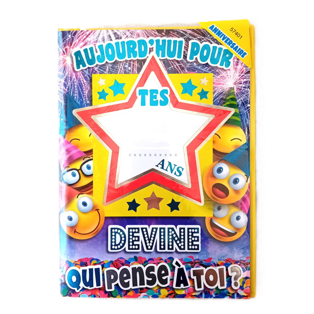 Carte géante anniversaire Aujourd'hui devine ....