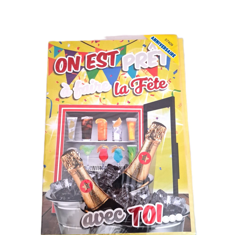 Carte Géante anniversaire humoristique format A4 - On est prêt