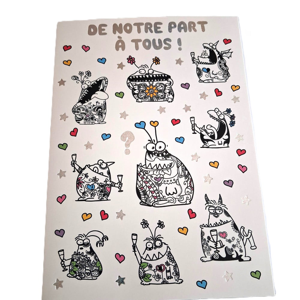 Carte Géante humoristique tous événements format A4 - De notre part à tous