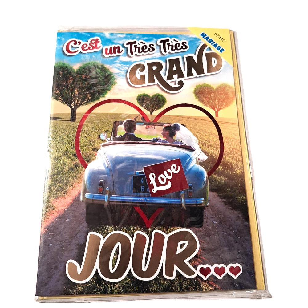 Carte Géante mariage humoristique format A4 - Vœux des invités