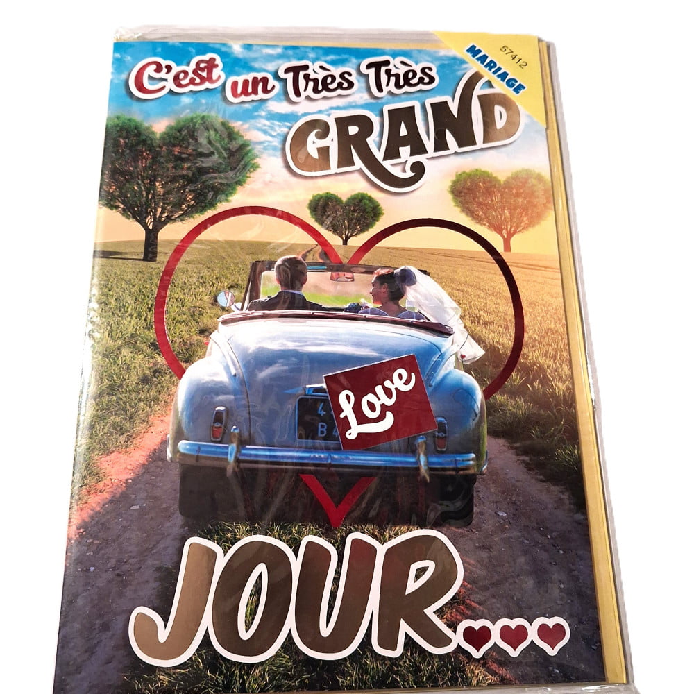 Carte Géante mariage humoristique format A4 - Vœux des invités