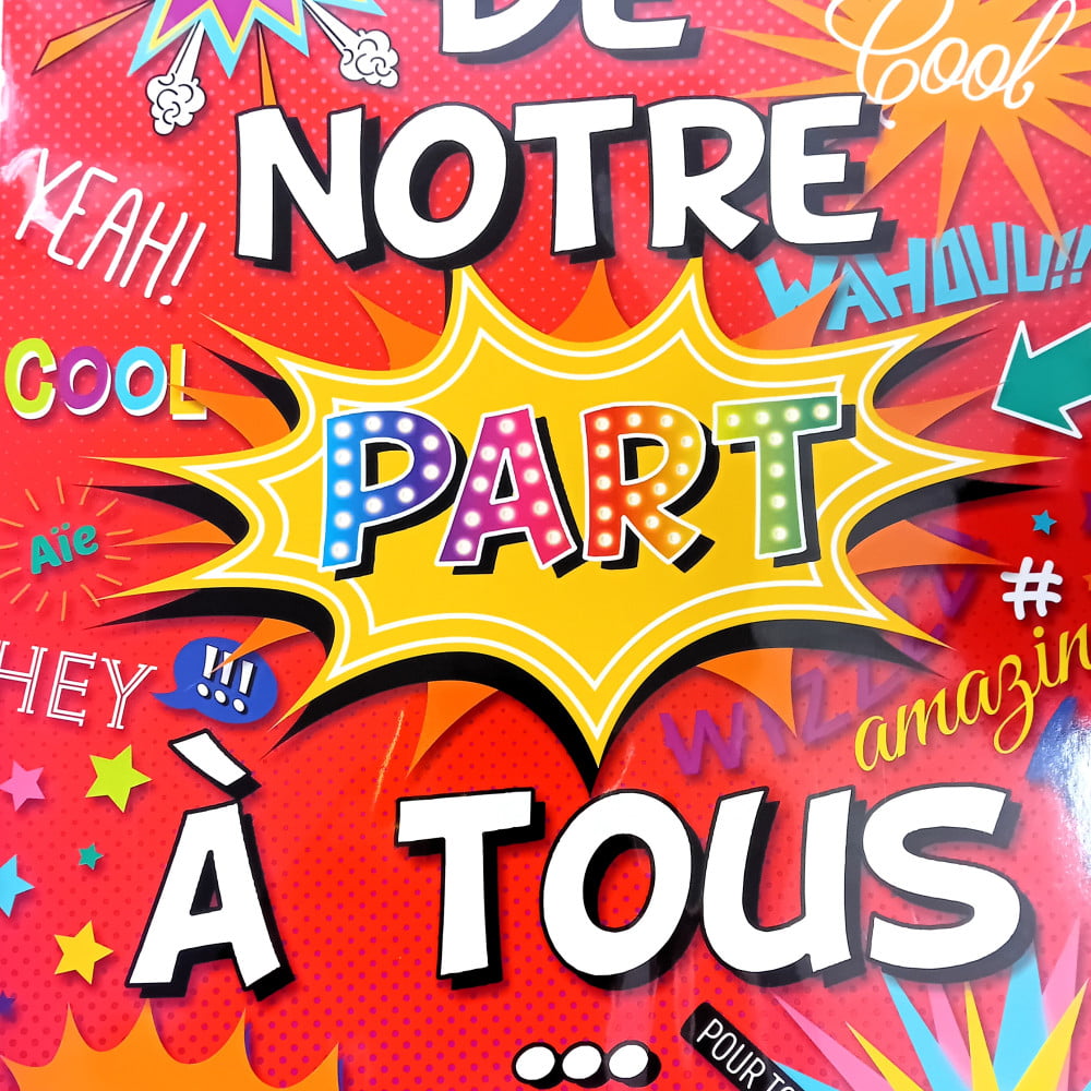 Carte Maxi Géante tous événements rouge format A3 - De notre part à tous