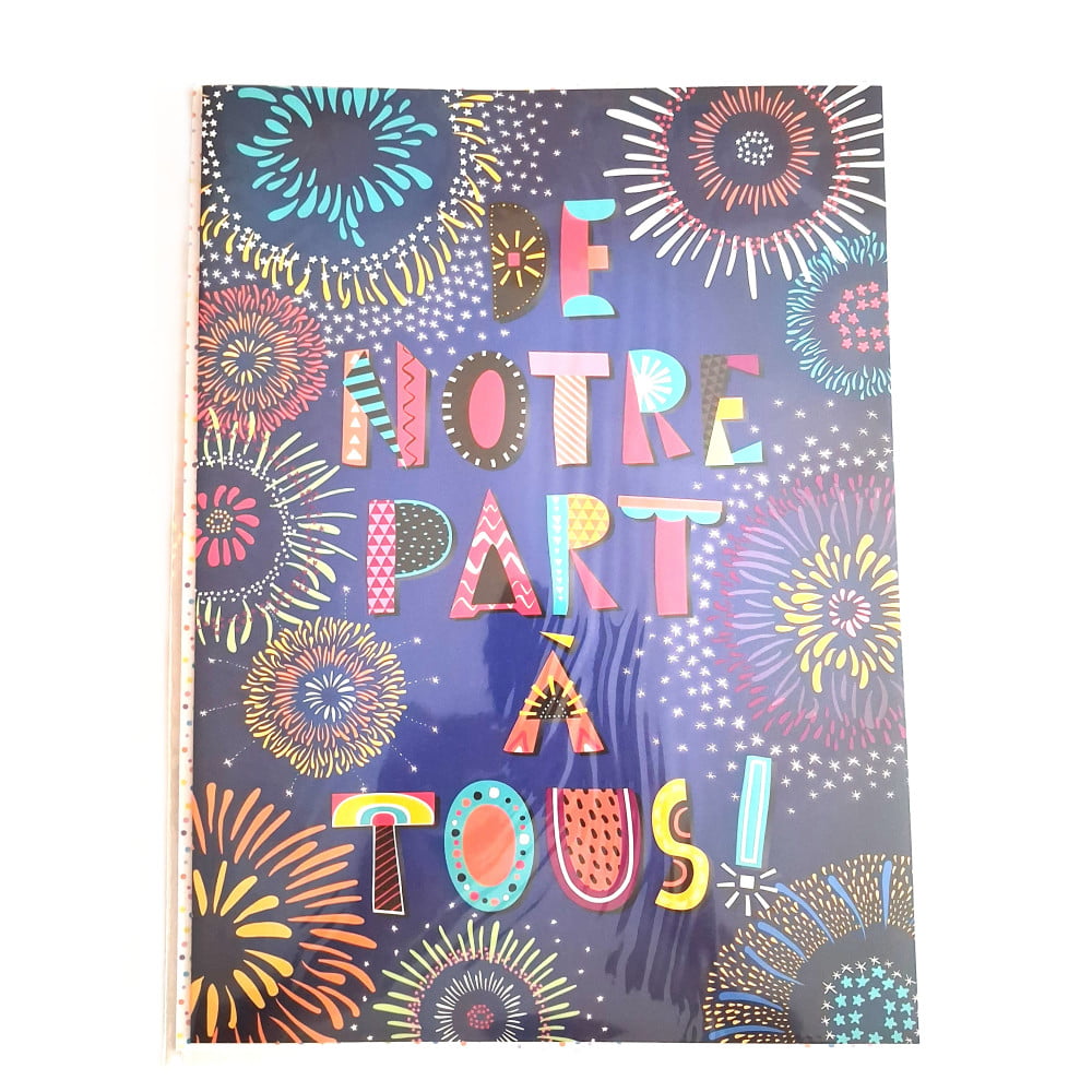 Carte Maxi Géante tous évènements bleue format A3 - De notre part à tous