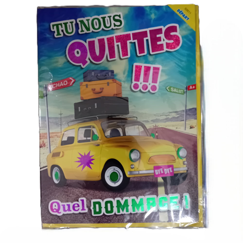 Carte maxi géante départ Tu nous quittes