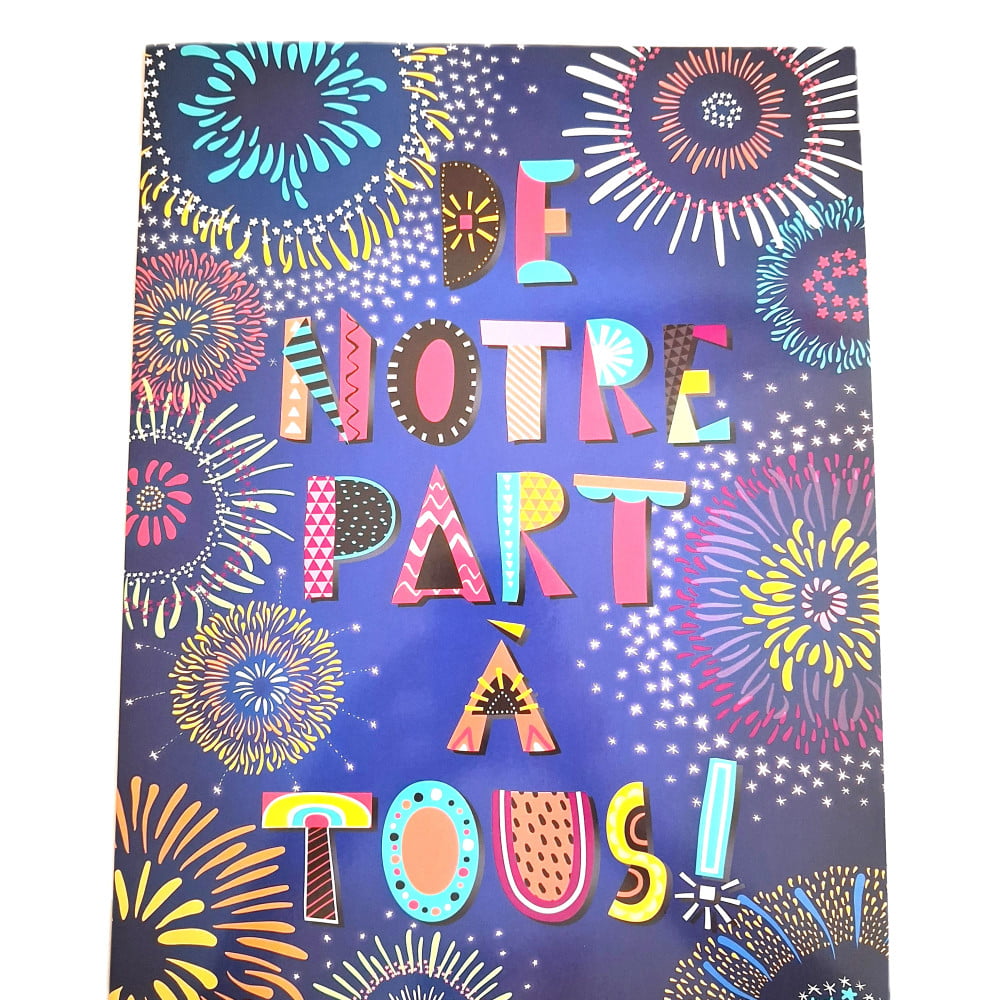 Carte Maxi Géante tous évènements bleue format A3 - De notre part à tous