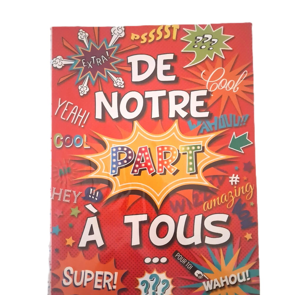 Carte Maxi Géante tous événements rouge format A3 - De notre part à tous
