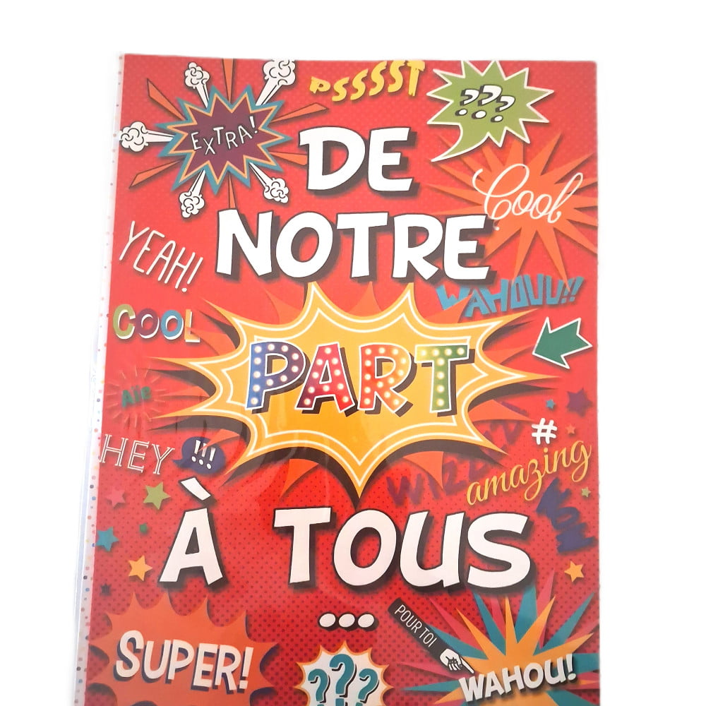 Carte Maxi Géante tous événements rouge format A3 - De notre part à tous
