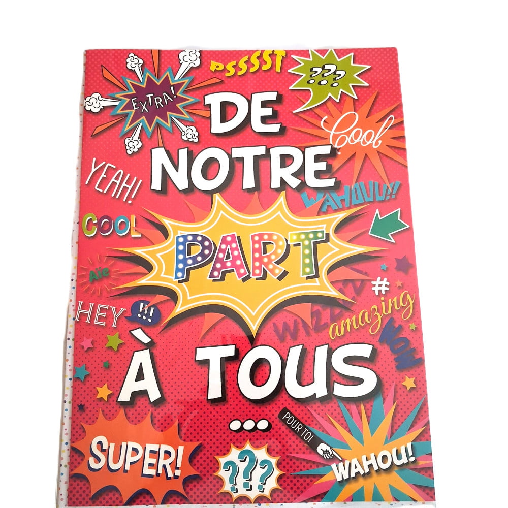 Carte Maxi Géante tous événements rouge format A3 - De notre part à tous