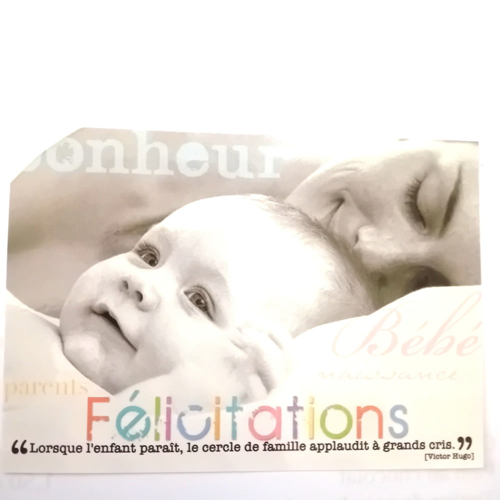 Carte postale citation Félicitations naissance Bonheur