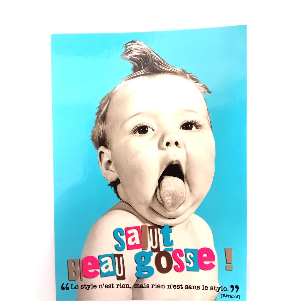 Carte postale citation Salut beau gosse