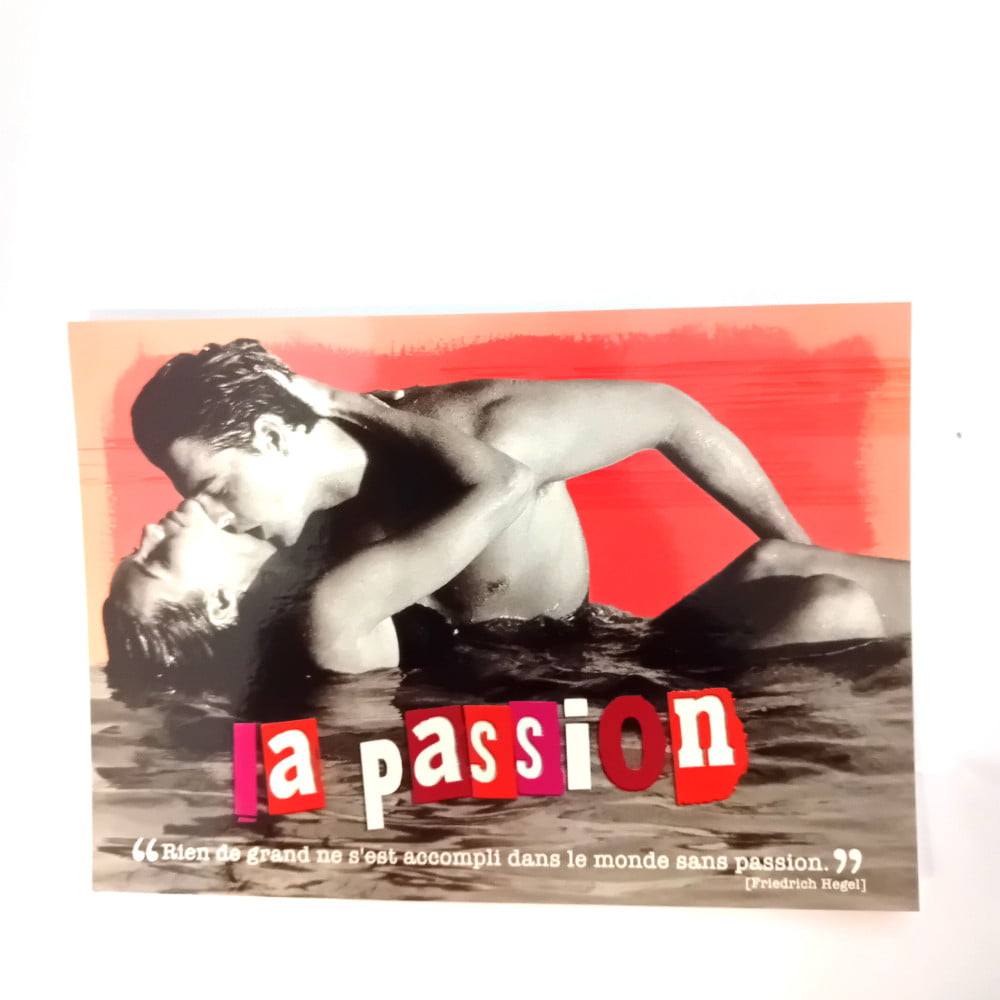 Carte postale citation La passion