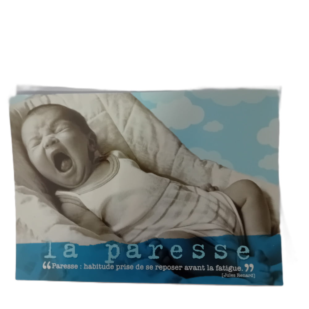 Carte postale citation La paresse