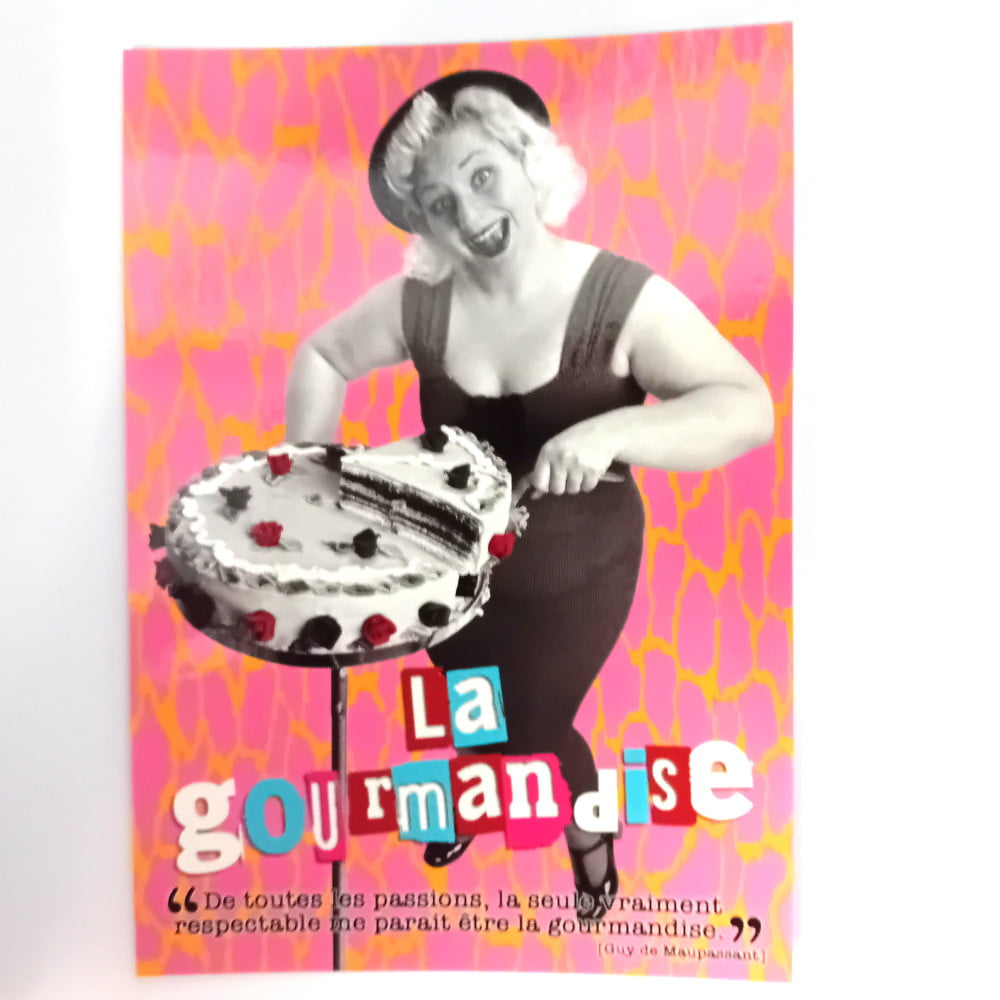 Carte postale citation La gourmandise