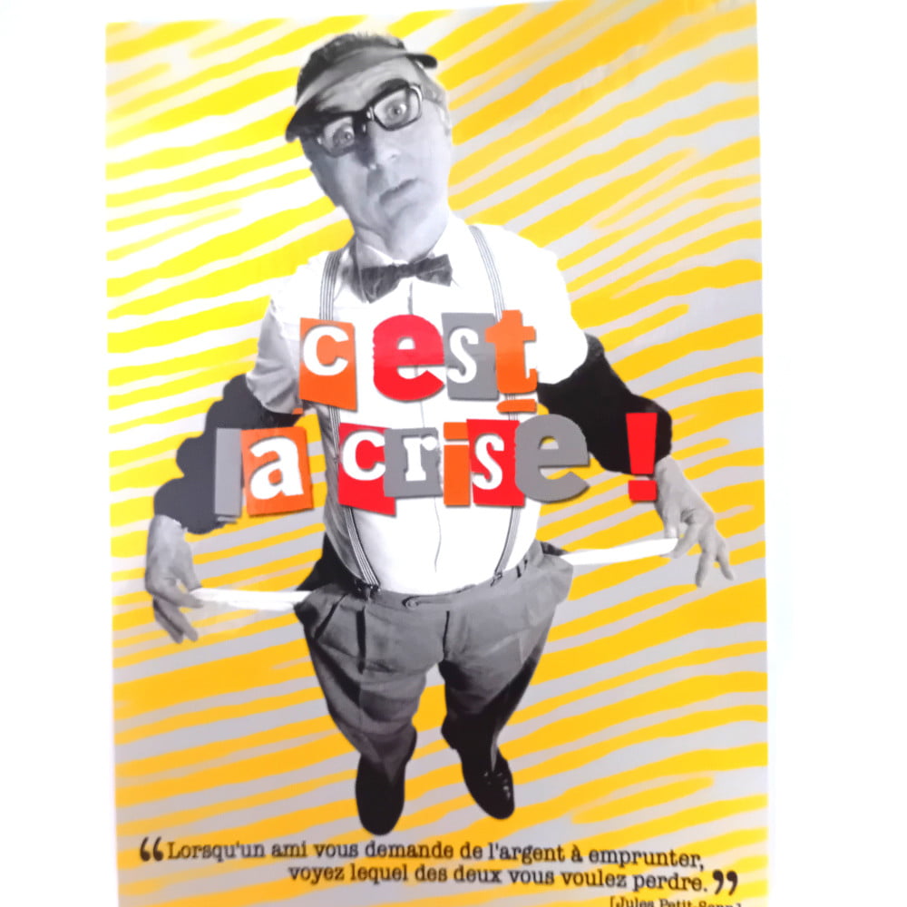 Carte postale citation C'est la crise