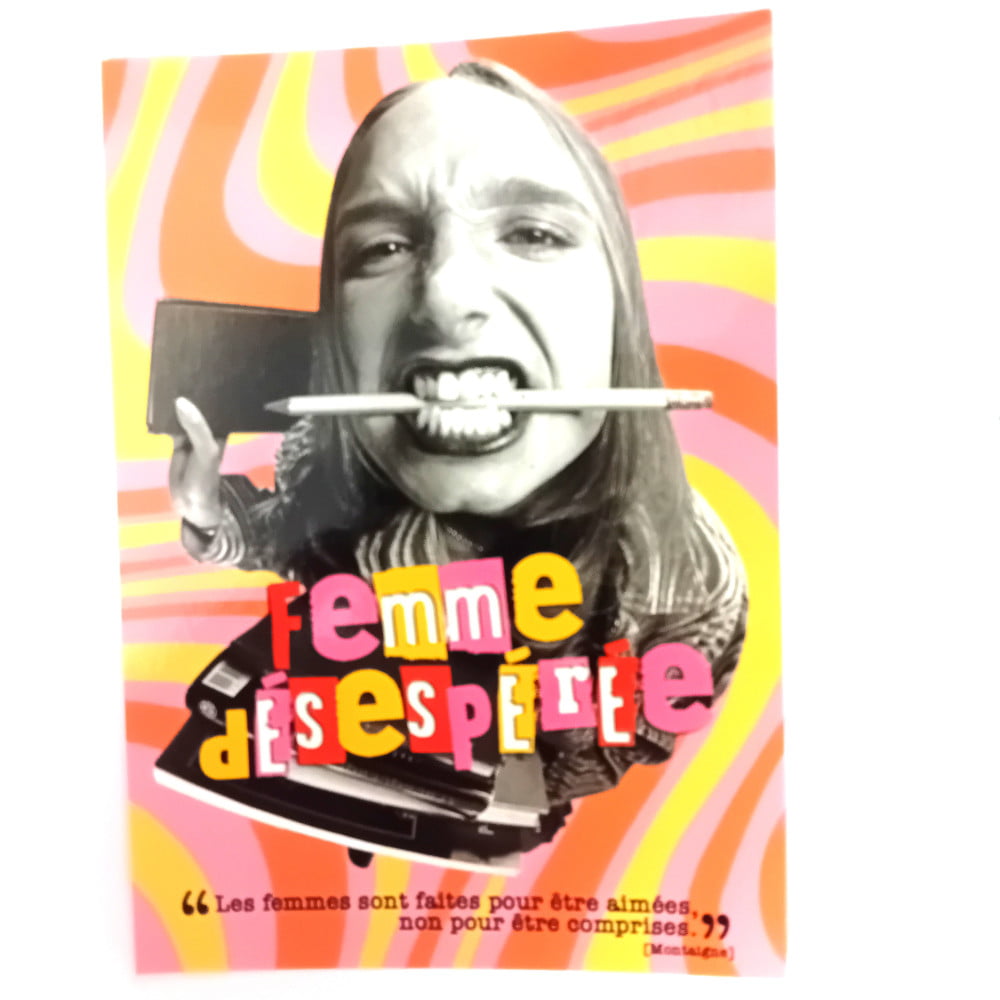 Carte postale citation Femme despérée