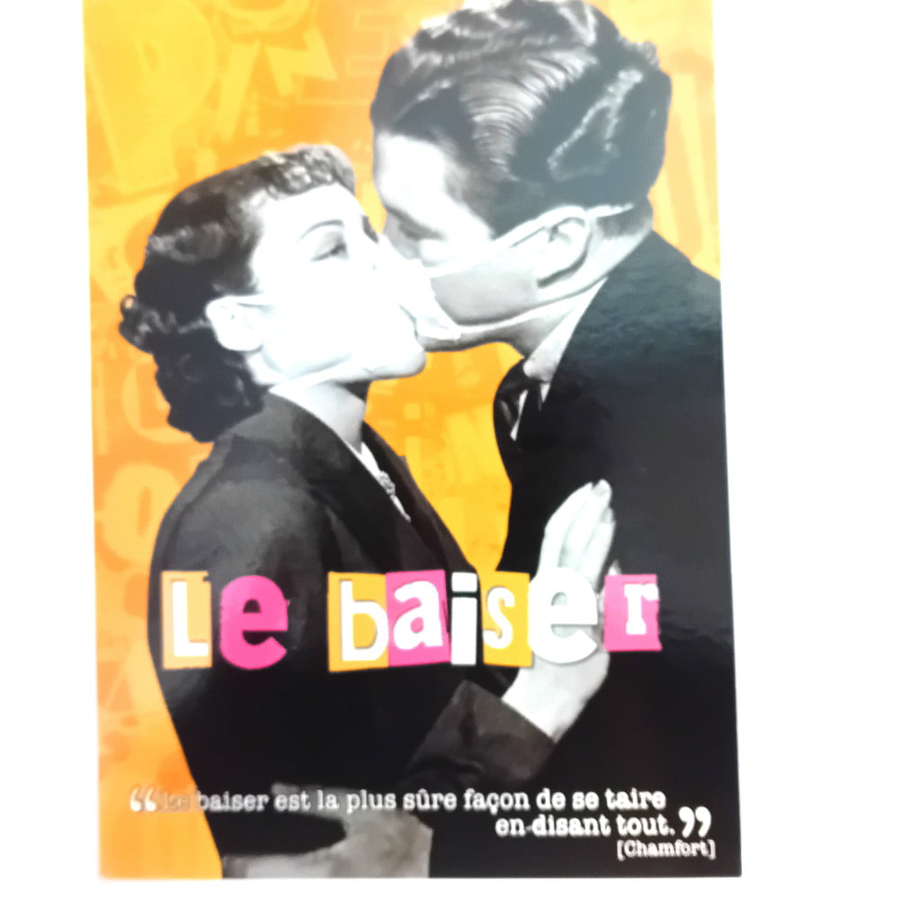 Carte postale citation Le baiser