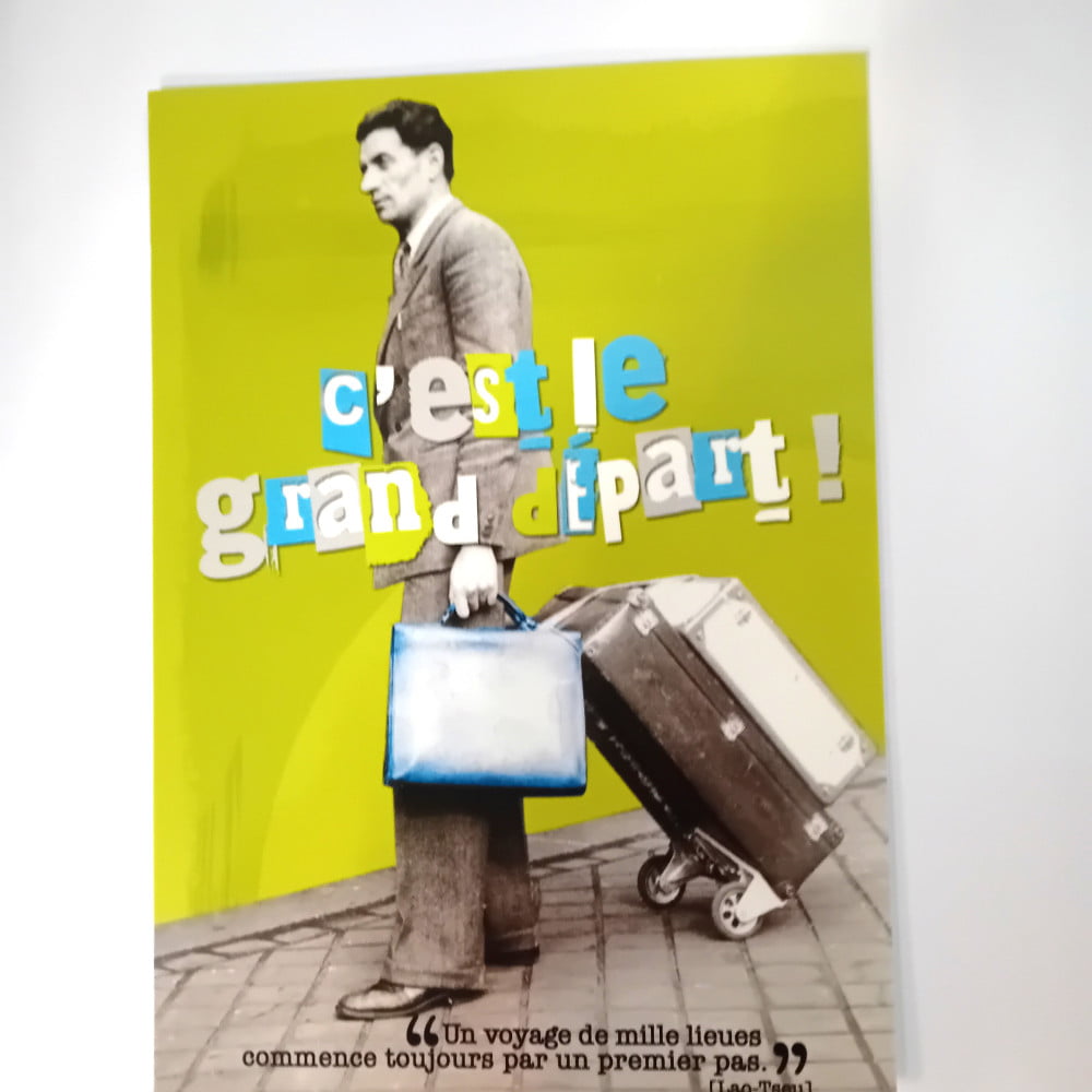 Carte postale citation Le grand départ