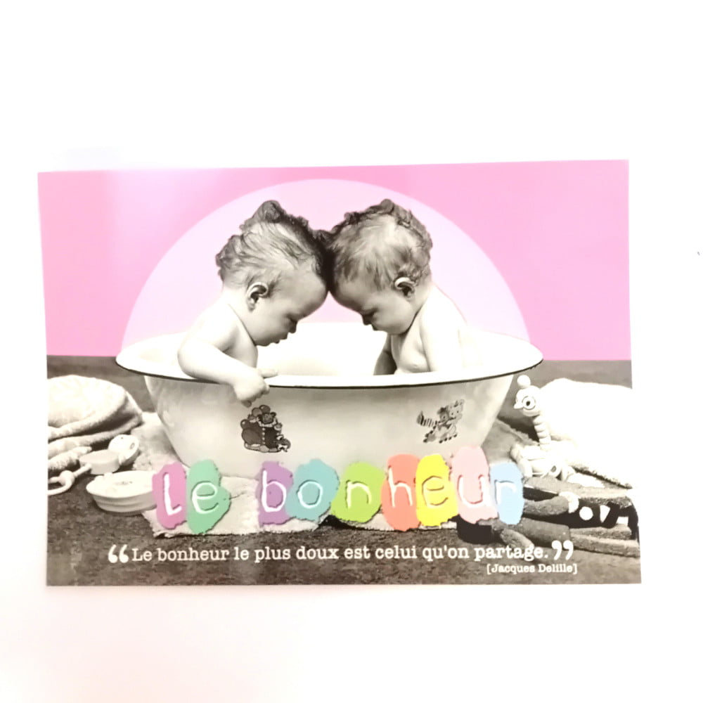Carte postale citation Le bonheur