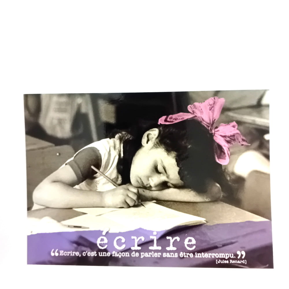 Carte postale citation Ecrire
