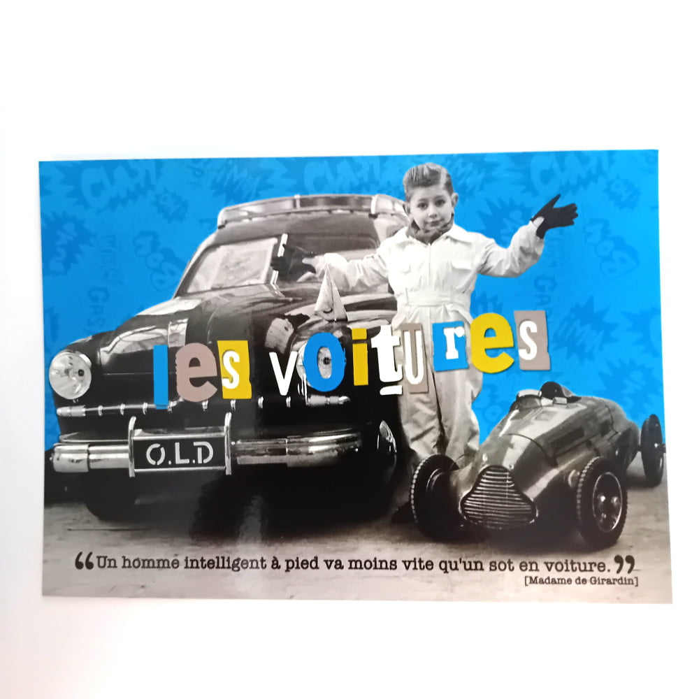 Carte postale citation Les voitures