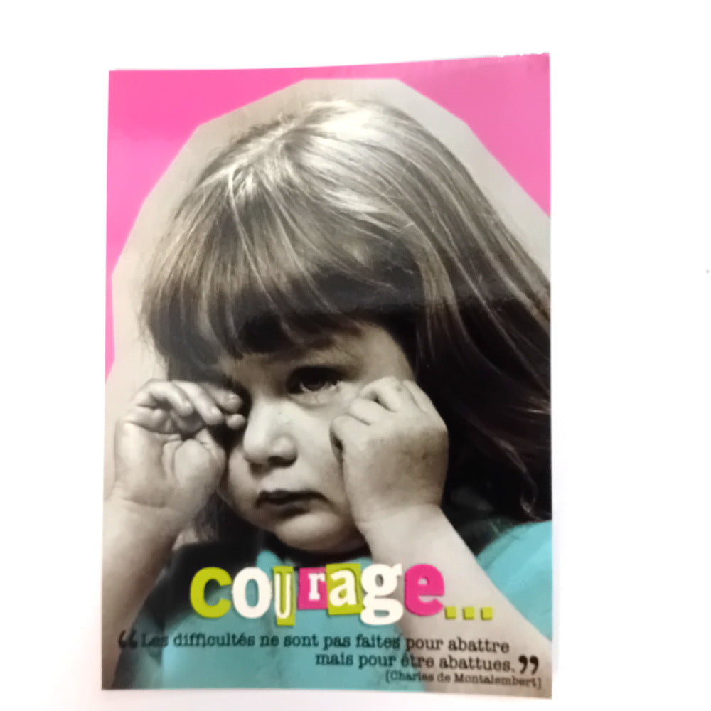Carte postale citation Courage