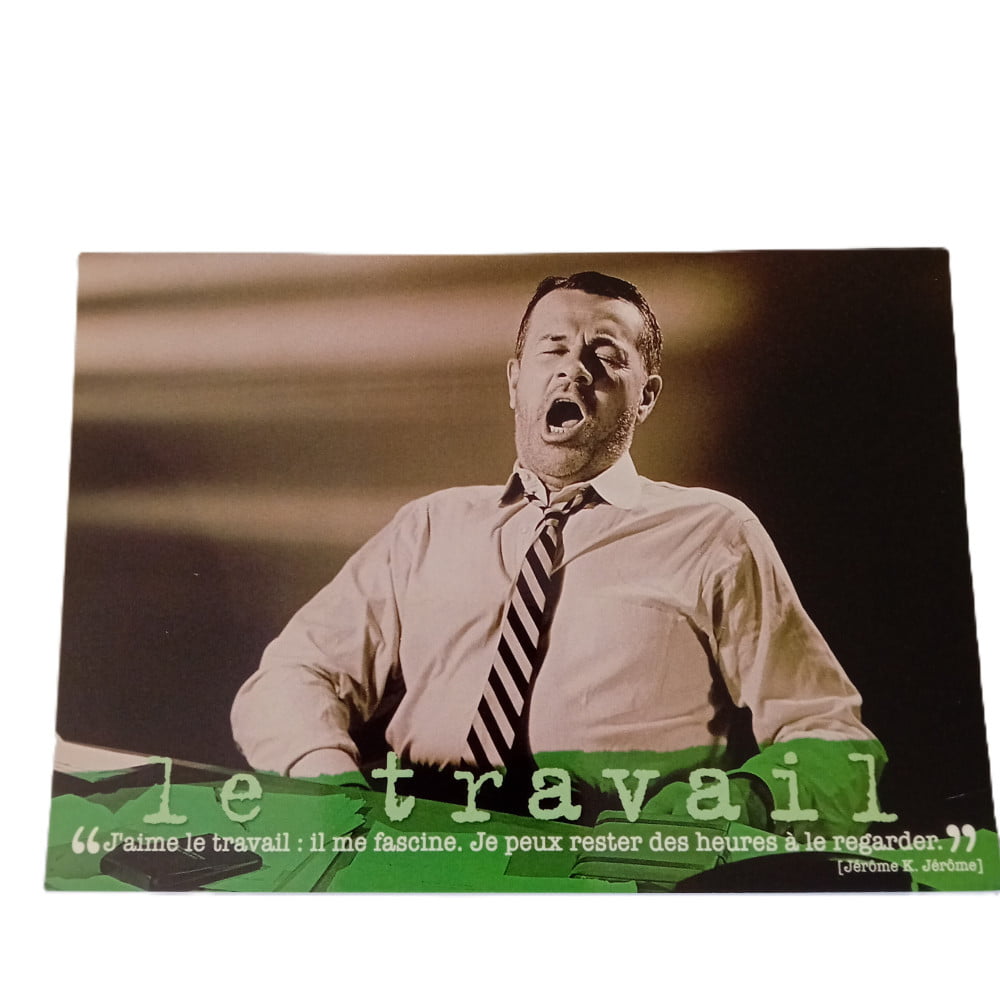 Carte postale citation Le travail